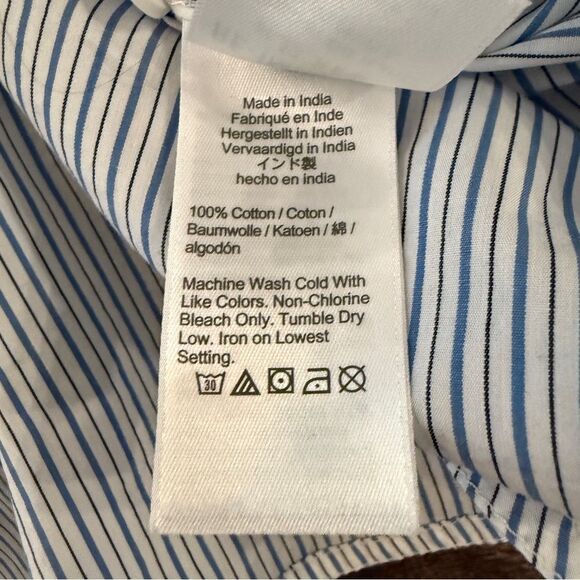 J. Crew Blue and White Stripe Relaxed Button Up - Picture 8 of 9